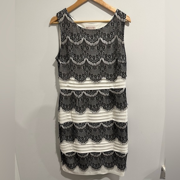 Dress Barn Dresses & Skirts - Dressbarn black and ivory lace dress size 14